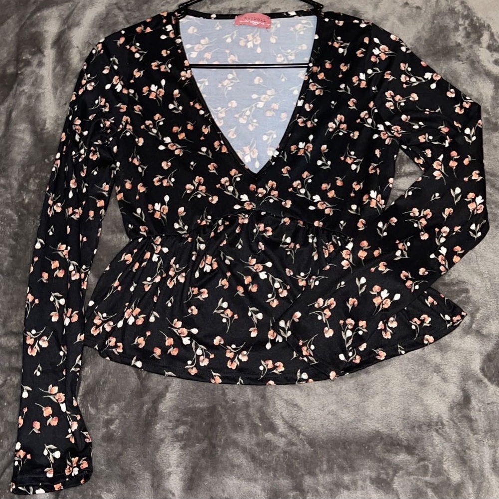 Floral Print Peplum Top